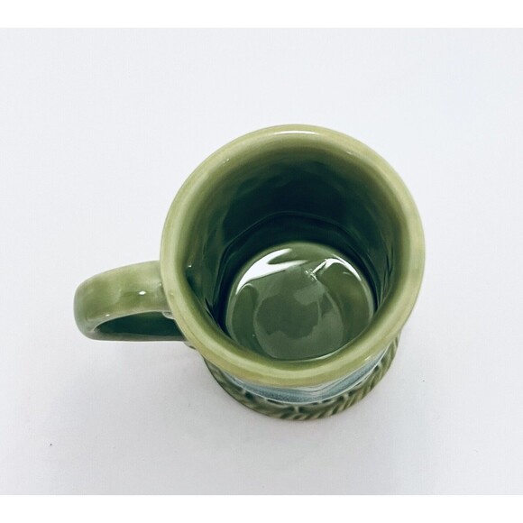 Blue Gray Basketweave Coffee Mugs 70s Set Of 3 Stoneware NORLEANS Made In Japan - Picture 3 of 6